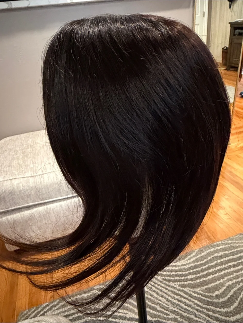 Natural Black Women's Human Hair Topper Center Part #032 - Picture 13 of 15